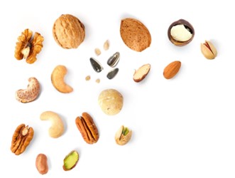 nuts including almonds and peanuts